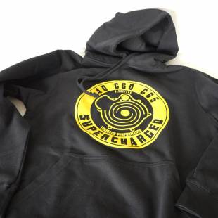 hoodie schwarz vorderseite g lader logo rund retro