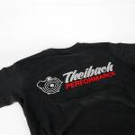 t-shirt mit logo vorn schwarz theibach